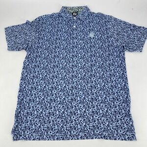 FootJoy FJ Mens‎ Golf Polo Shirt Blue Floral Print Short Sleeve Size M